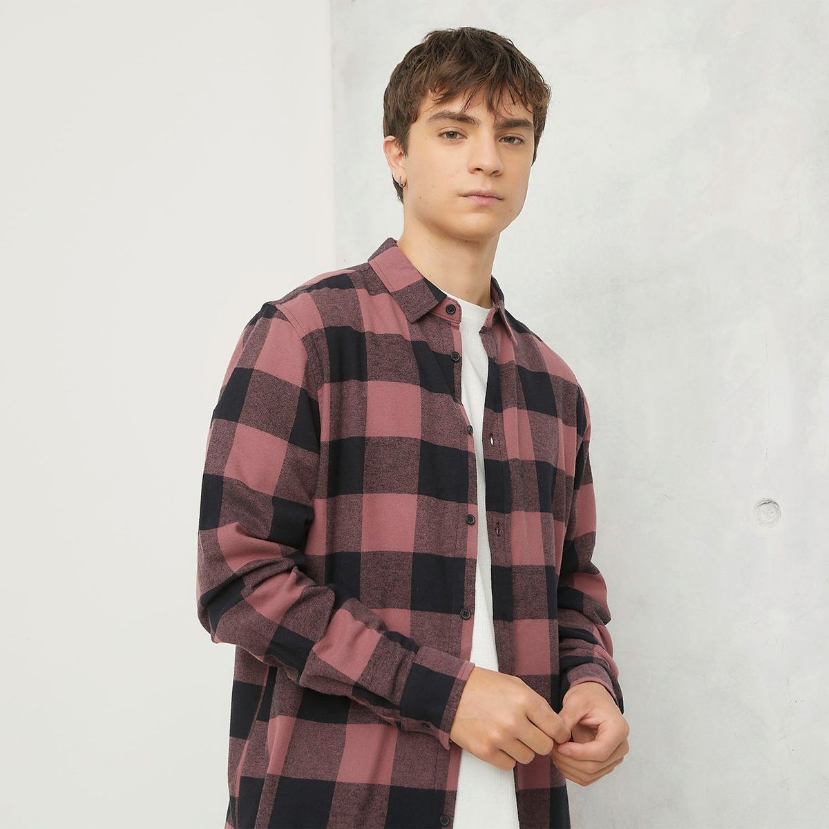 BEARCLIFF - Camisa Casual Manga Larga Algodón Hombre Bearcliff