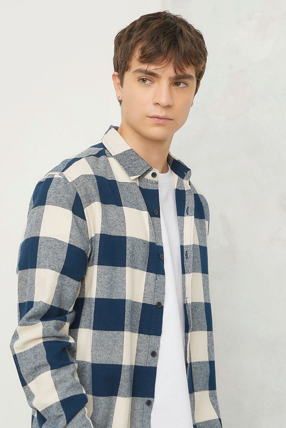 BEARCLIFF - Camisa Casual Manga Larga Algodón Hombre Bearcliff