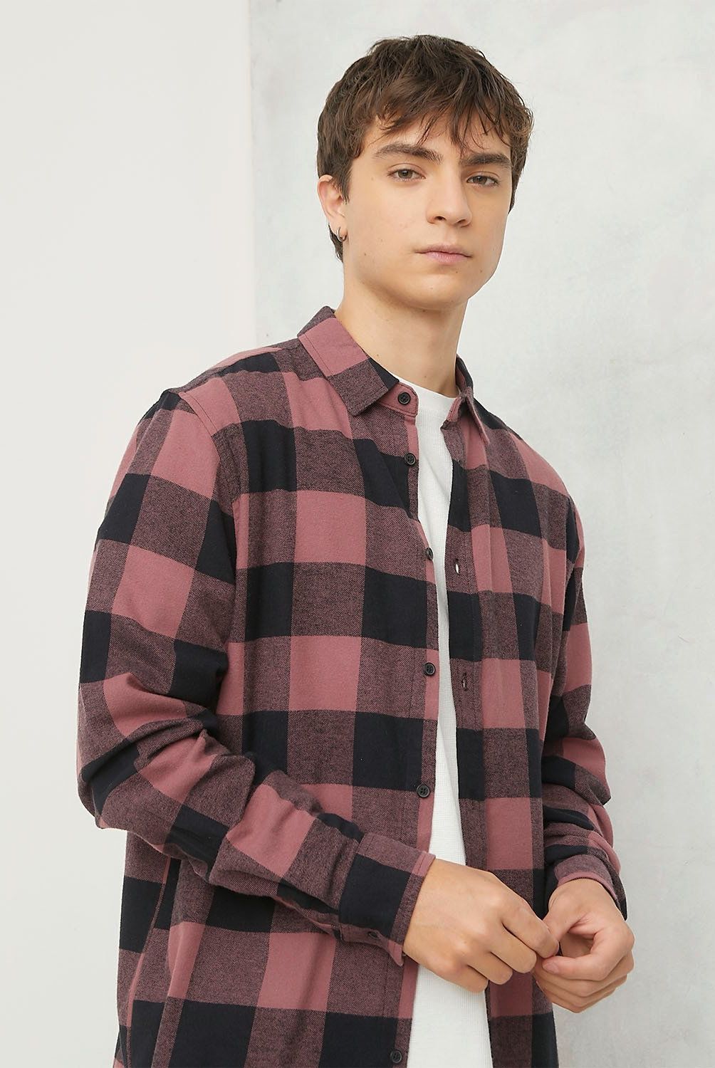 BEARCLIFF - Camisa Casual Manga Larga Algodón Hombre Bearcliff