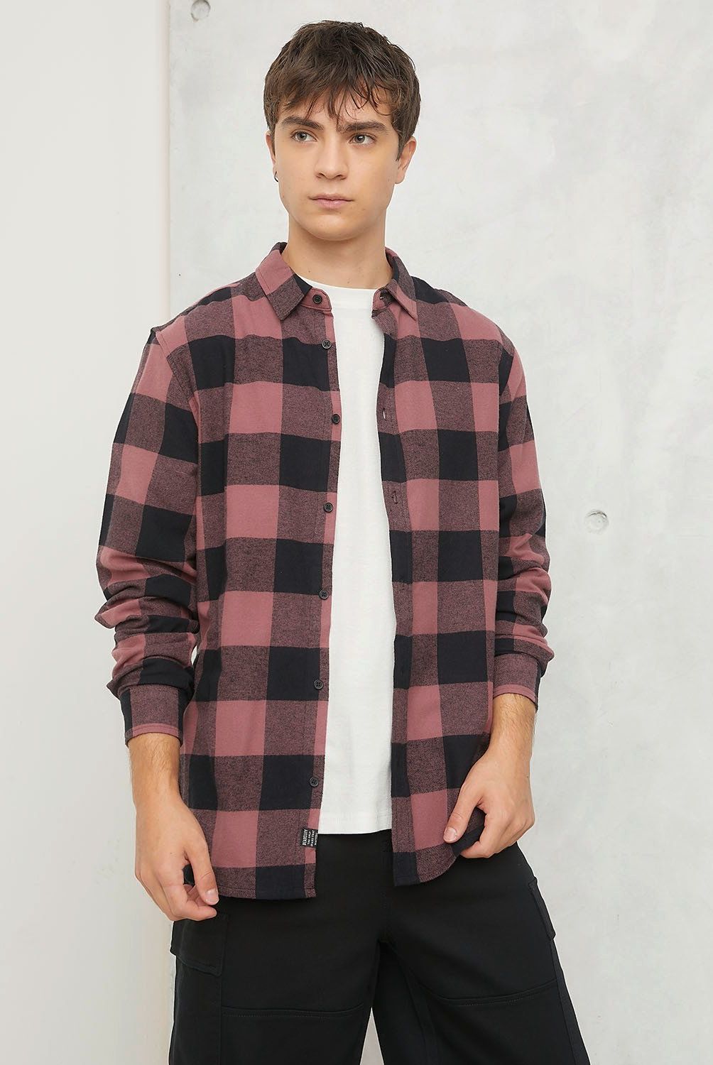 BEARCLIFF - Camisa Casual Manga Larga Algodón Hombre Bearcliff