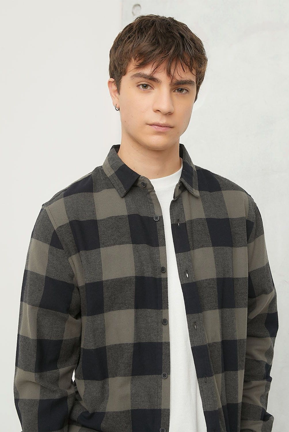 BEARCLIFF - Camisa Casual Manga Larga Algodón Hombre Bearcliff