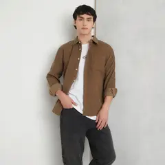 BEARCLIFF - Camisa Casual Manga Larga Algodón Hombre