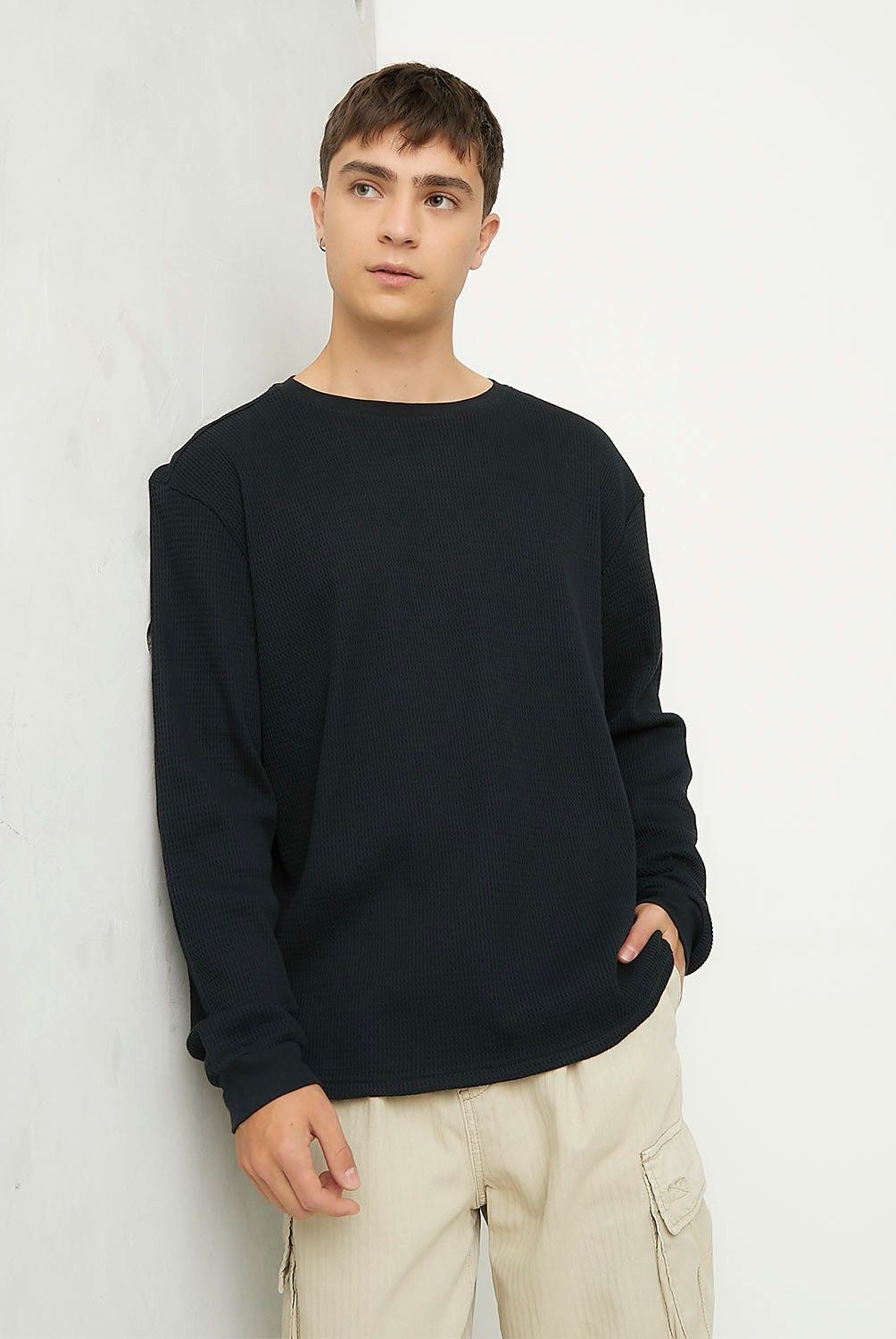 BEARCLIFF - Polera Manga Larga Casual Algodón Hombre Bearcliff