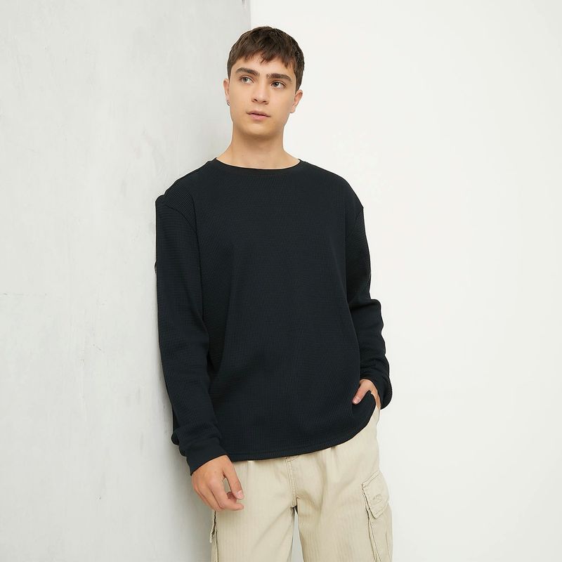 BEARCLIFF - Polera Manga Larga Casual Algodón Hombre Bearcliff