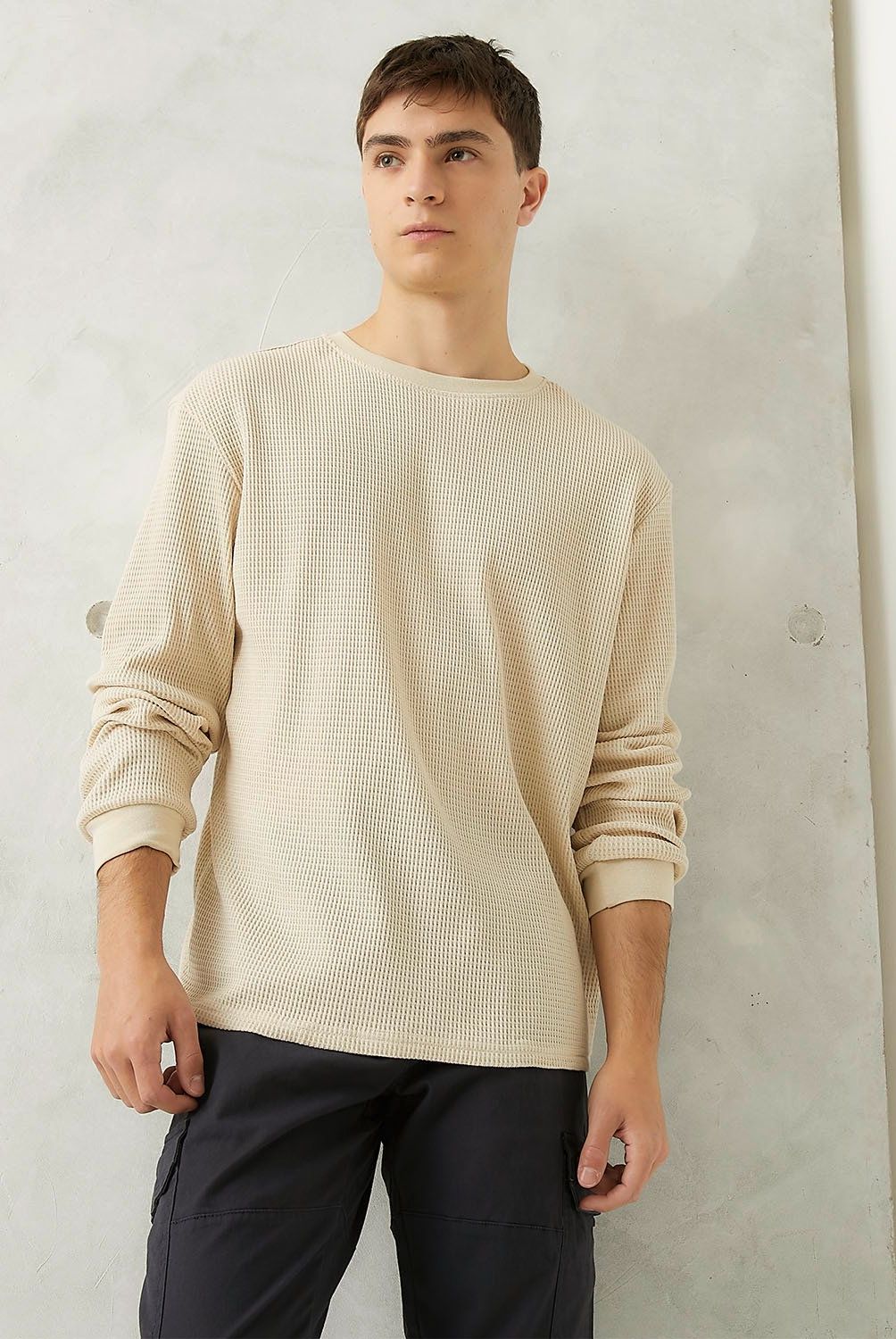 BEARCLIFF - Polera Manga Larga Casual Algodón Hombre Bearcliff