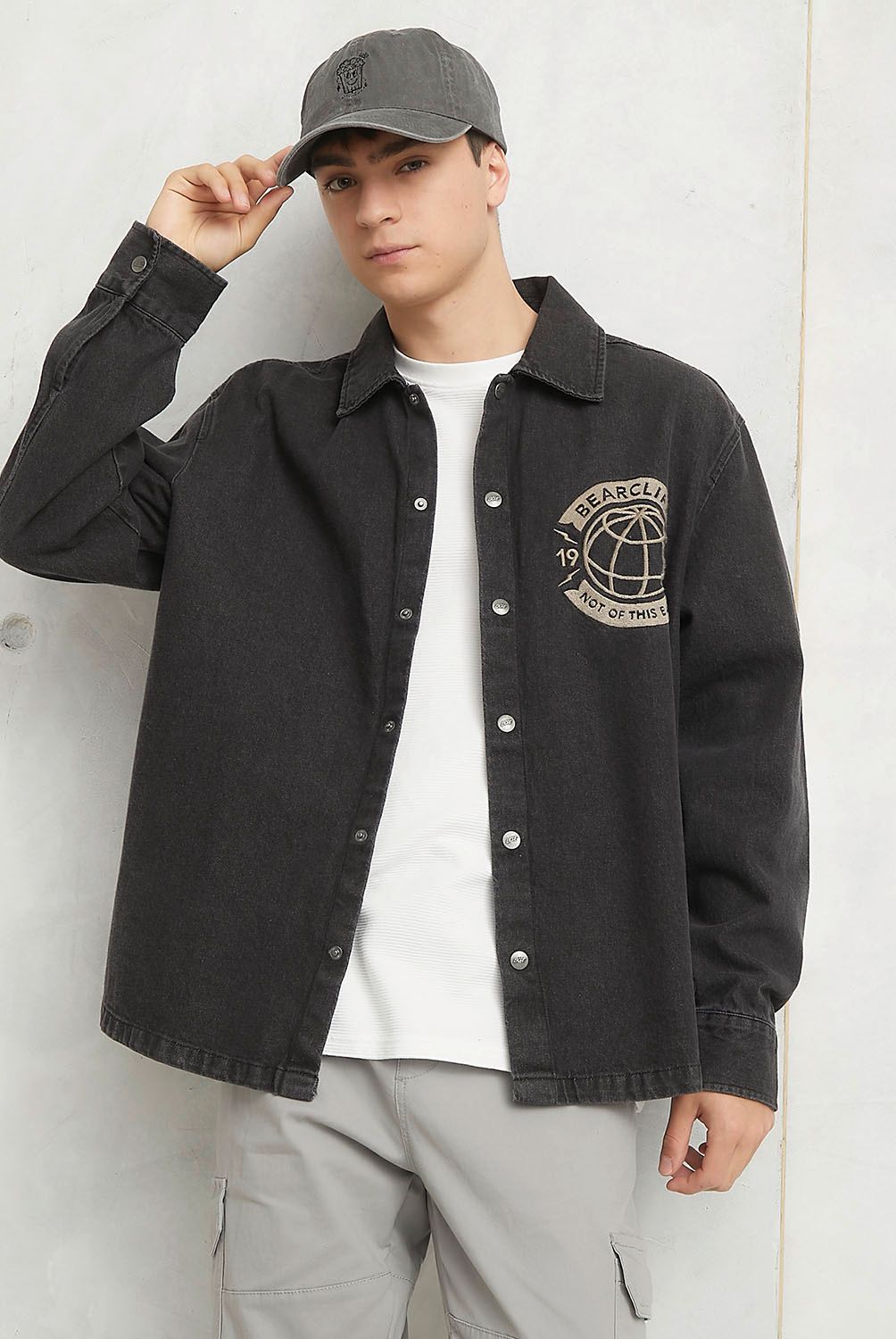BEARCLIFF - Camisa Casual Manga Larga Algodón Hombre Bearcliff