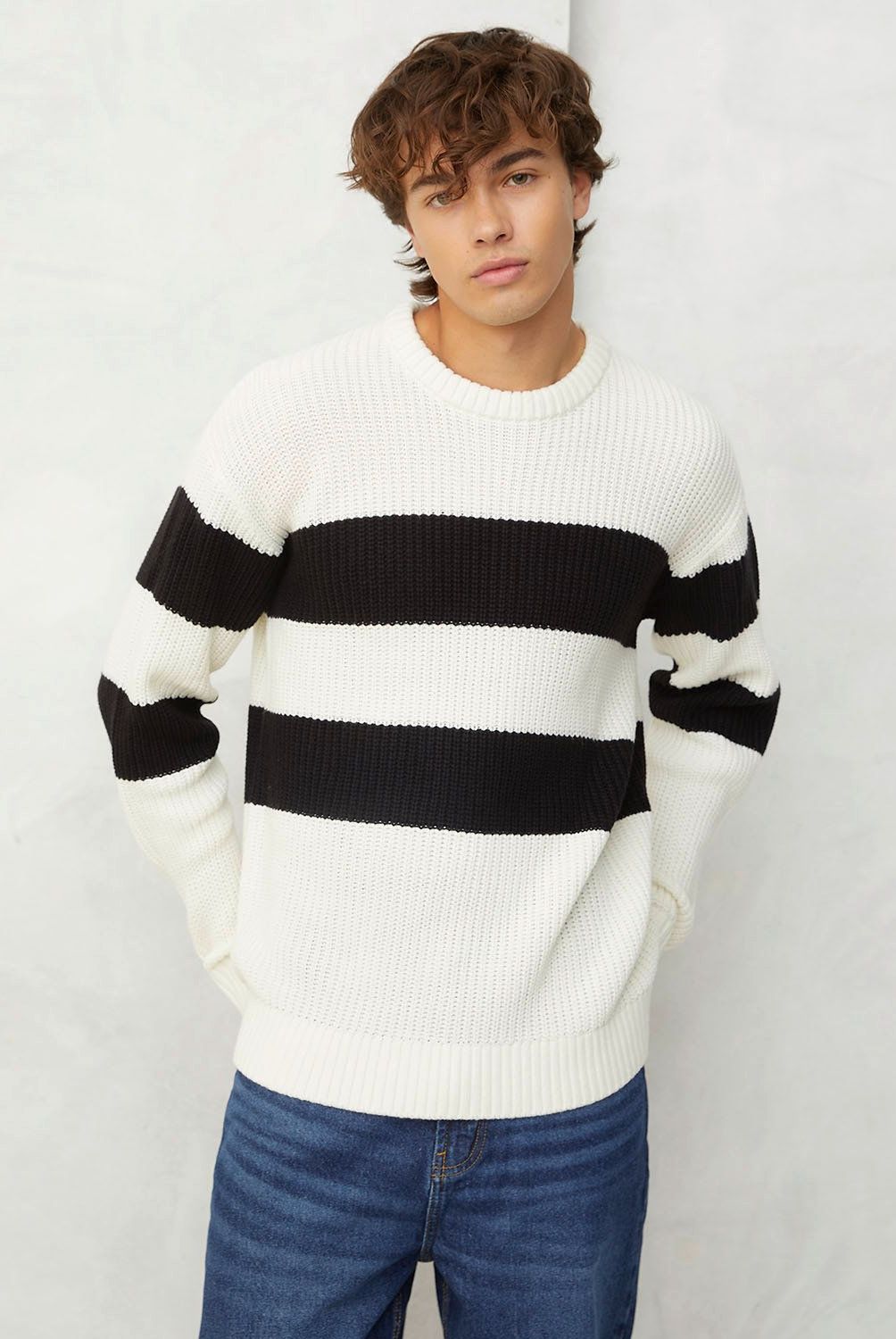 BEARCLIFF - Sweater Rayas Casual Algodón Hombre Bearcliff