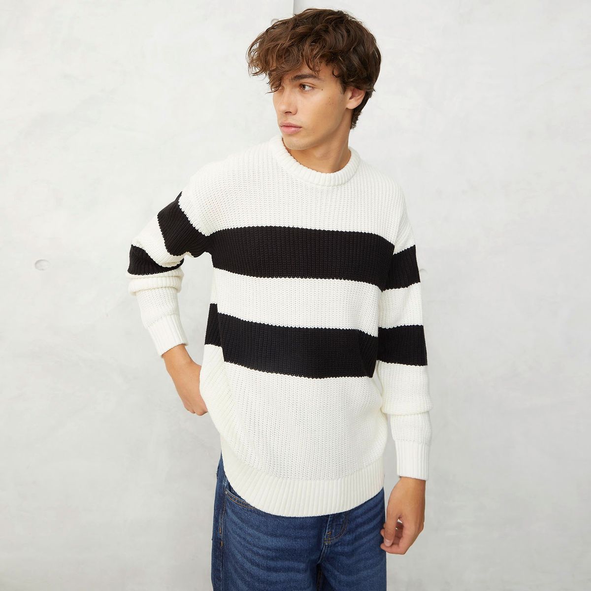 BEARCLIFF - Sweater Rayas Casual Algodón Hombre Bearcliff
