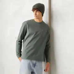 BEARCLIFF - Polera Manga Larga Relaxed Fit Algodón Hombre