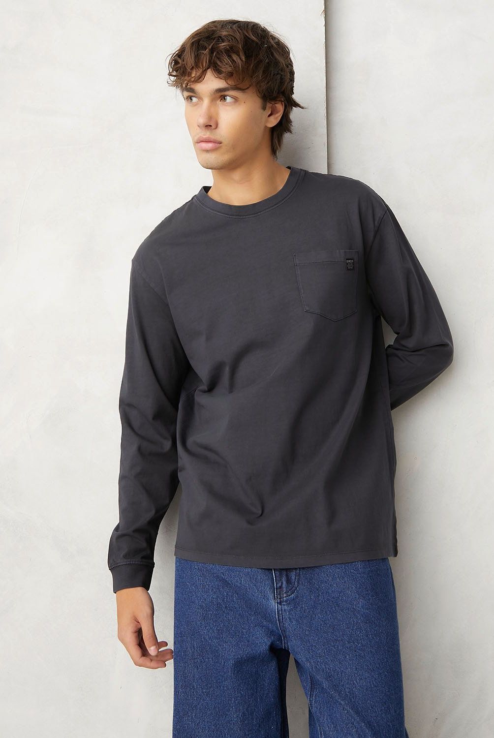 BEARCLIFF - Polera Manga Larga Relaxed Fit Algodón Hombre Bearcliff