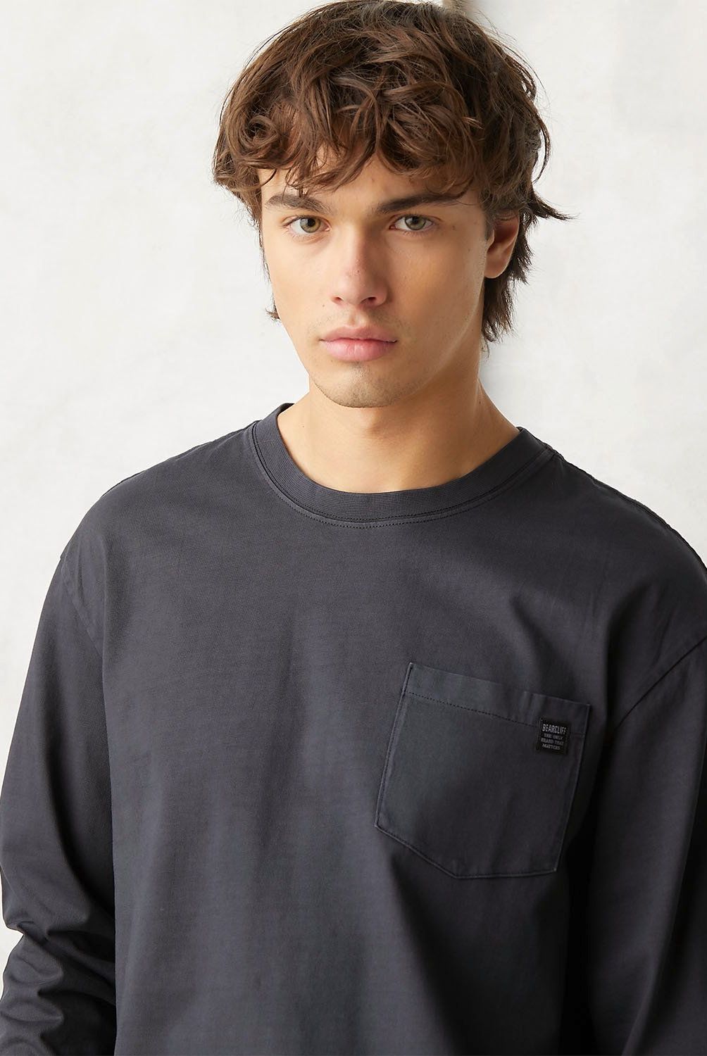 BEARCLIFF - Polera Manga Larga Relaxed Fit Algodón Hombre Bearcliff