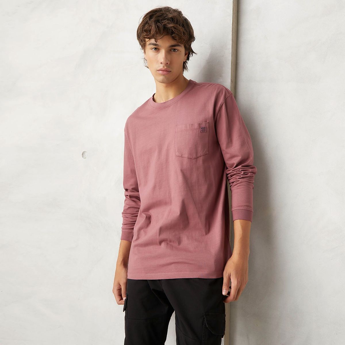 BEARCLIFF - Polera Manga Larga Relaxed Fit Algodón Hombre Bearcliff