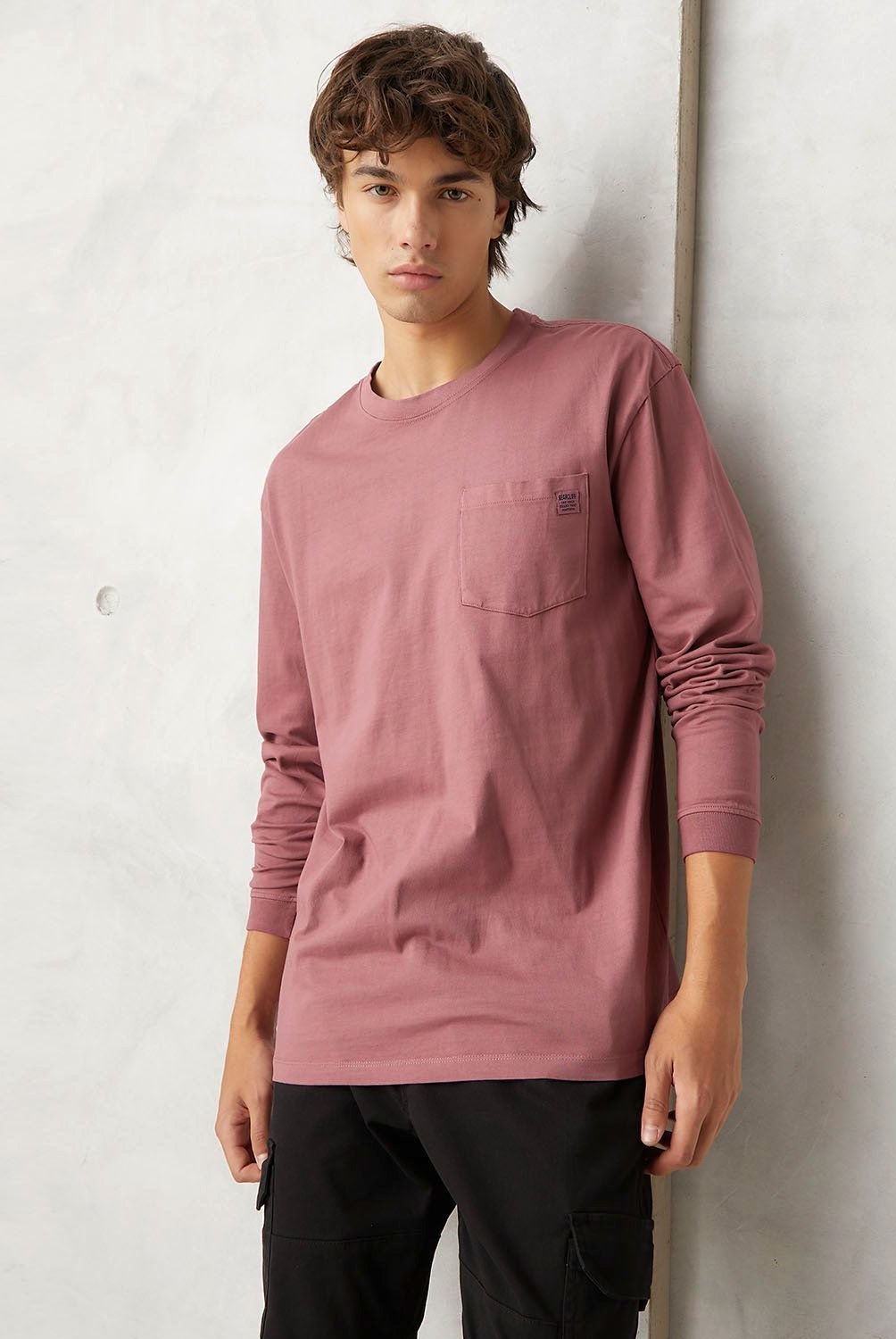 BEARCLIFF - Polera Manga Larga Relaxed Fit Algodón Hombre Bearcliff