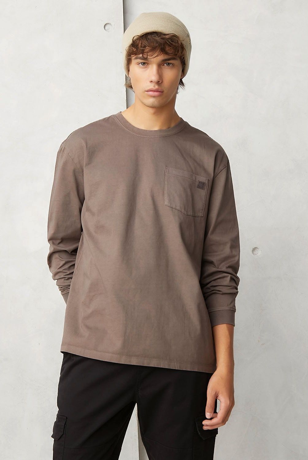 BEARCLIFF - Polera Manga Larga Relaxed Fit Algodón Hombre Bearcliff