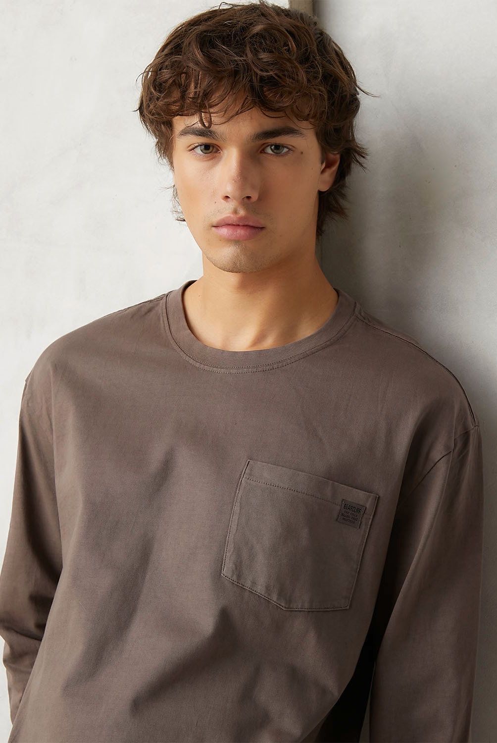 BEARCLIFF - Polera Manga Larga Relaxed Fit Algodón Hombre Bearcliff