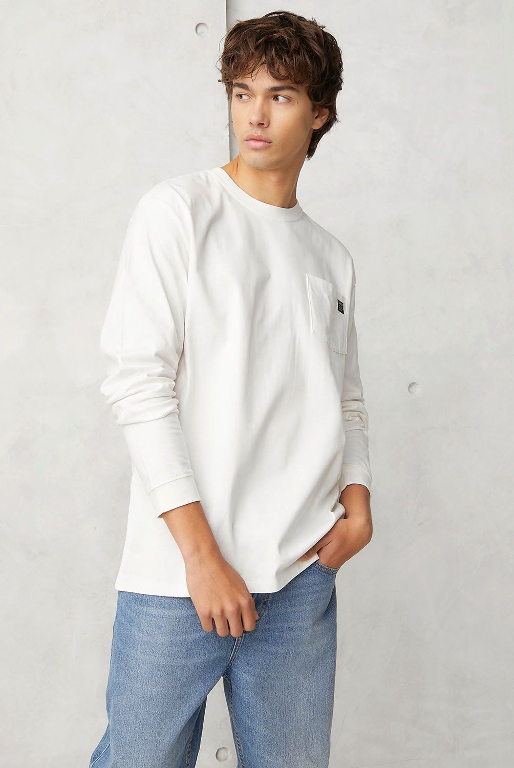 BEARCLIFF - Polera Manga Larga Relaxed Fit Algodón Hombre Bearcliff
