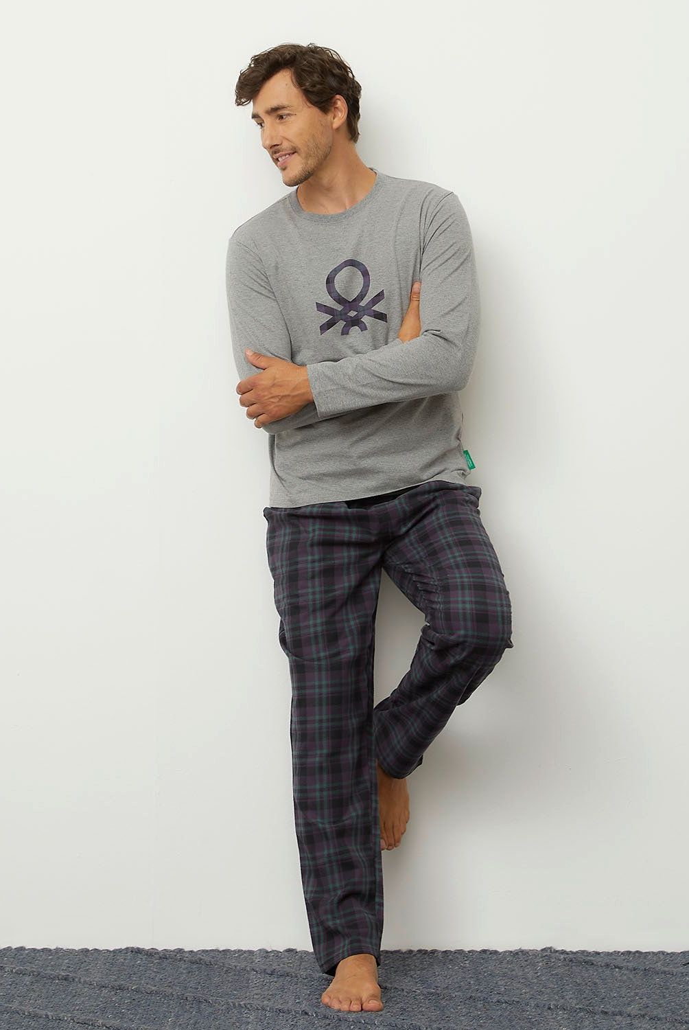 BENETTON - Conjunto Pijama Manga Larga Algodón Hombre Benetton