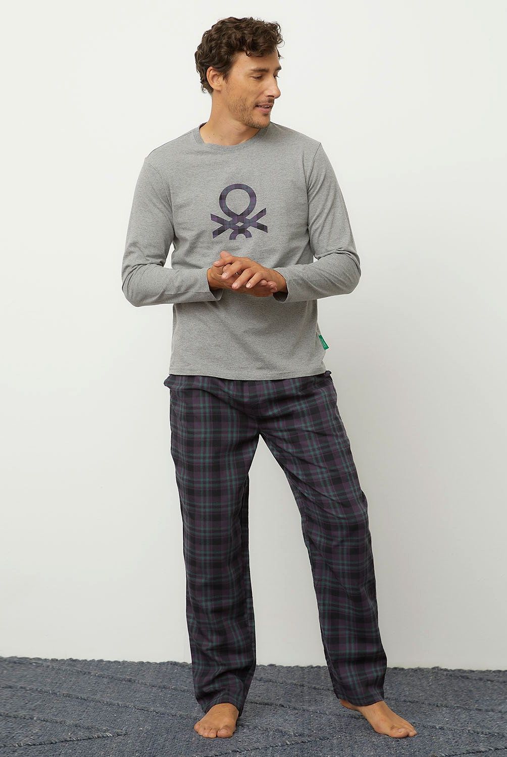 BENETTON - Conjunto Pijama Manga Larga Algodón Hombre Benetton