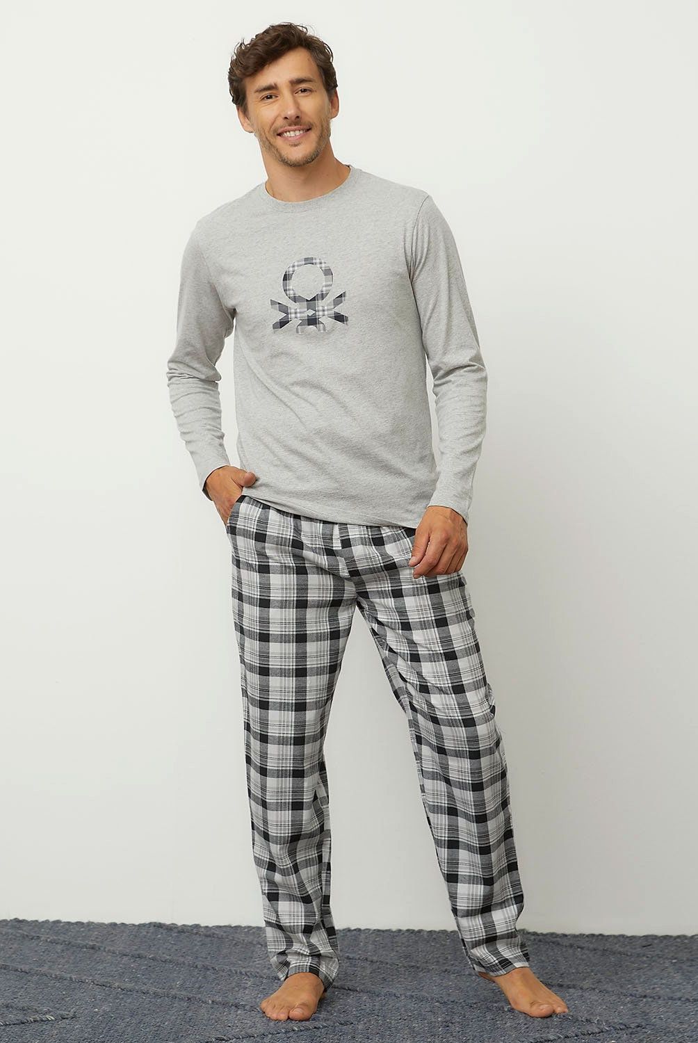 BENETTON - Conjunto Pijama Manga Larga Algodón Hombre Benetton