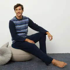 NEWPORT - Conjunto Pijama Polar Manga Larga Hombre