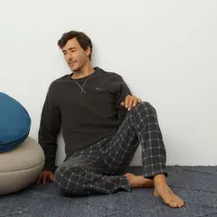 NEWPORT - Conjunto Pijama Polar Manga Larga Hombre