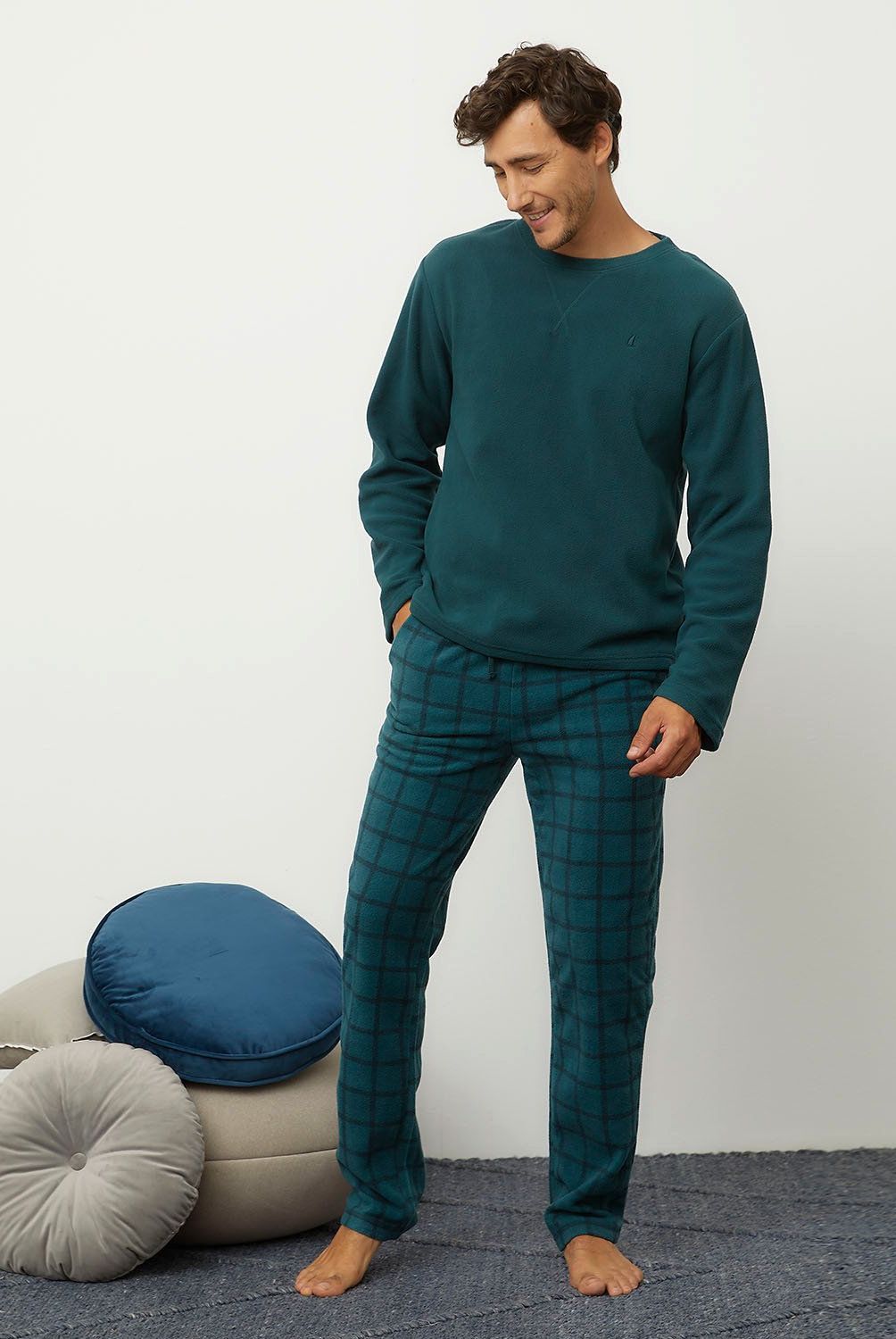 NEWPORT - Pijama Manga Larga Hombre Newport Diseño Cuadros