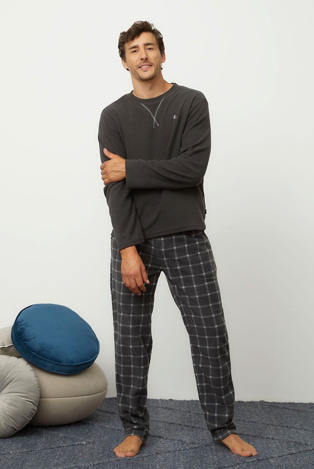 NEWPORT - Pijama Manga Larga Hombre Newport Diseño Cuadros