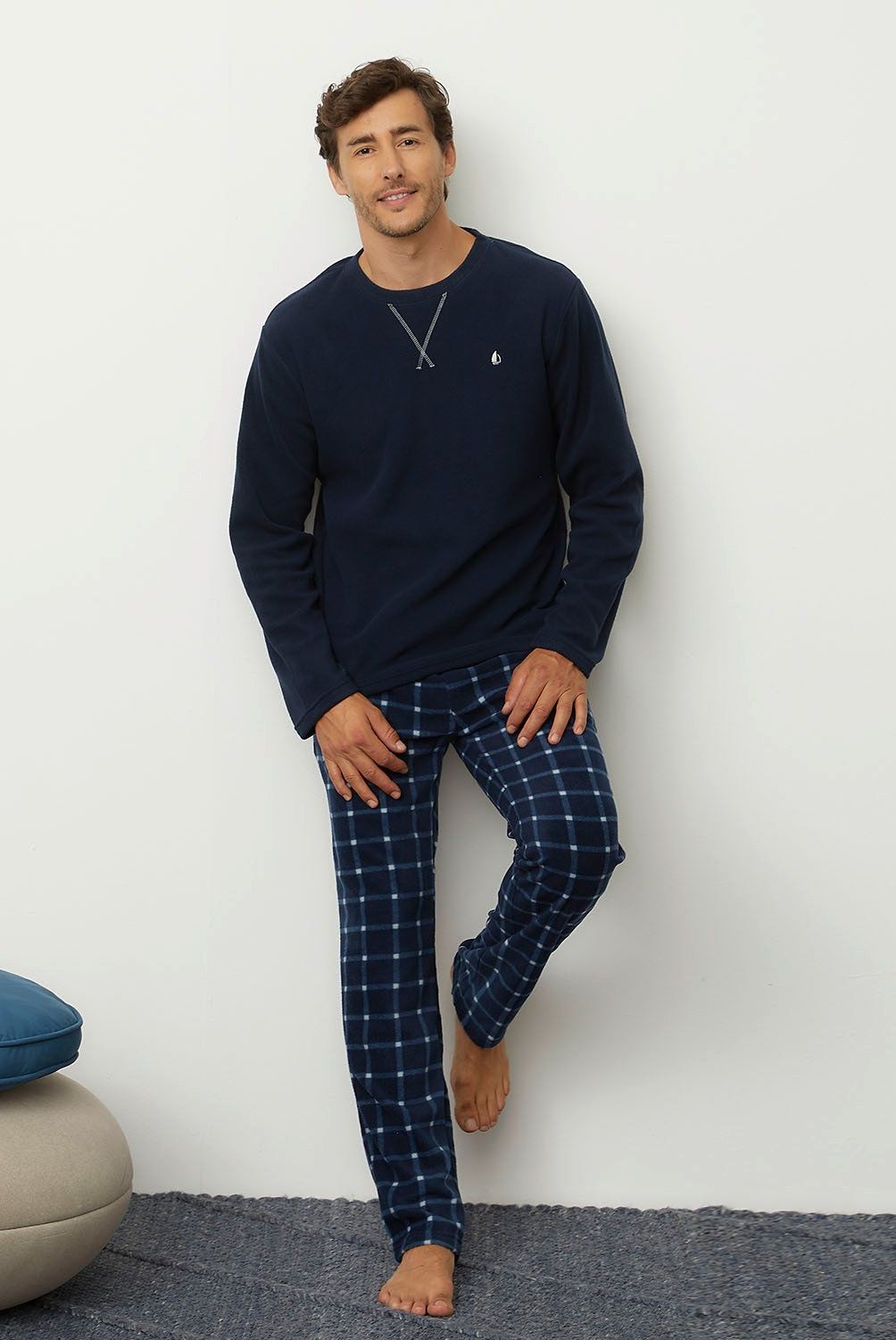 NEWPORT - Pijama Manga Larga Hombre Newport Diseño Cuadros