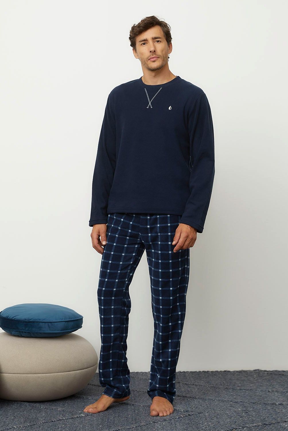 NEWPORT - Pijama Manga Larga Hombre Newport Diseño Cuadros