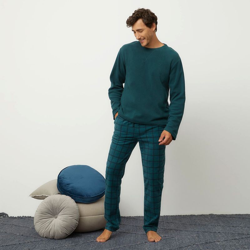 NEWPORT - Pijama Manga Larga Hombre Newport Diseño Cuadros