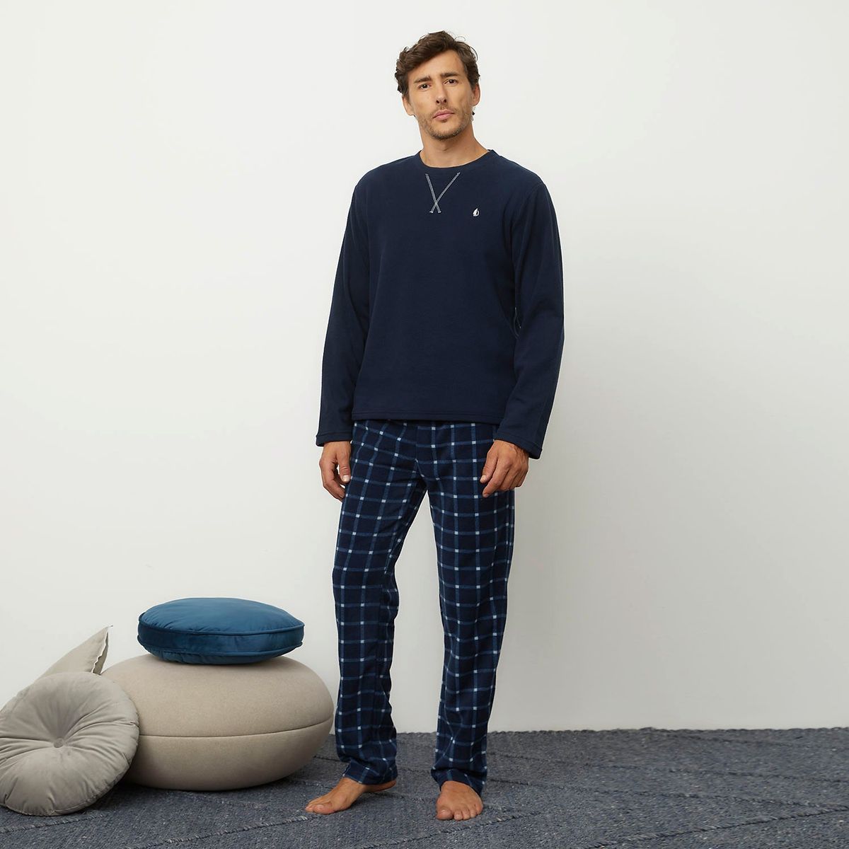 NEWPORT - Pijama Manga Larga Hombre Newport Diseño Cuadros