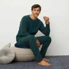 NEWPORT - Pijama Hombre Manga Larga 100%