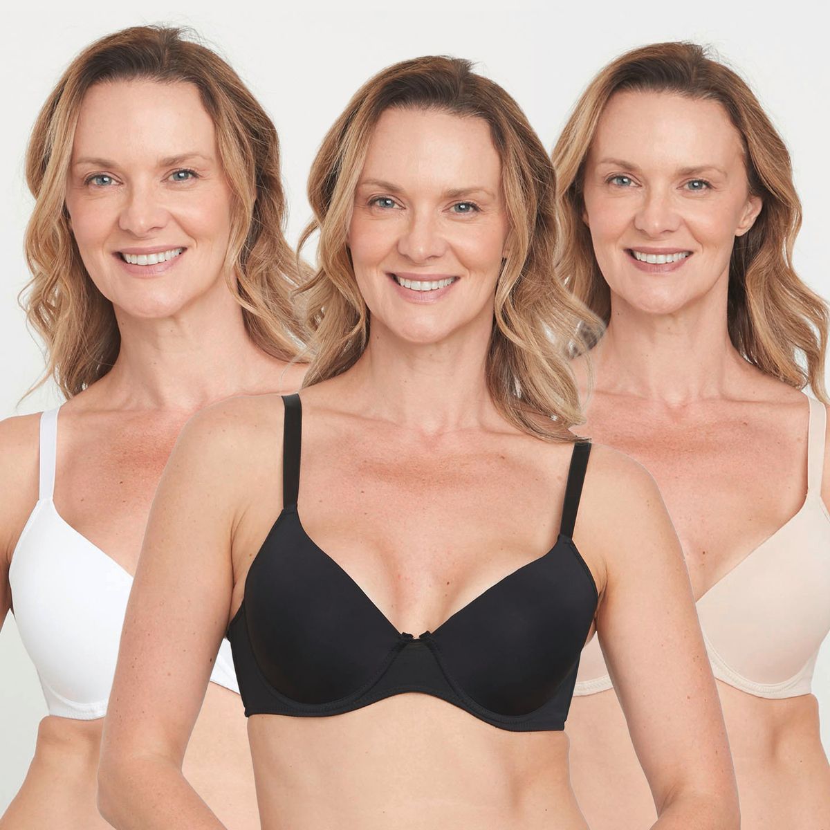 BLU - Pack De 3 Sostenes Microfibra Con Copa Mujer