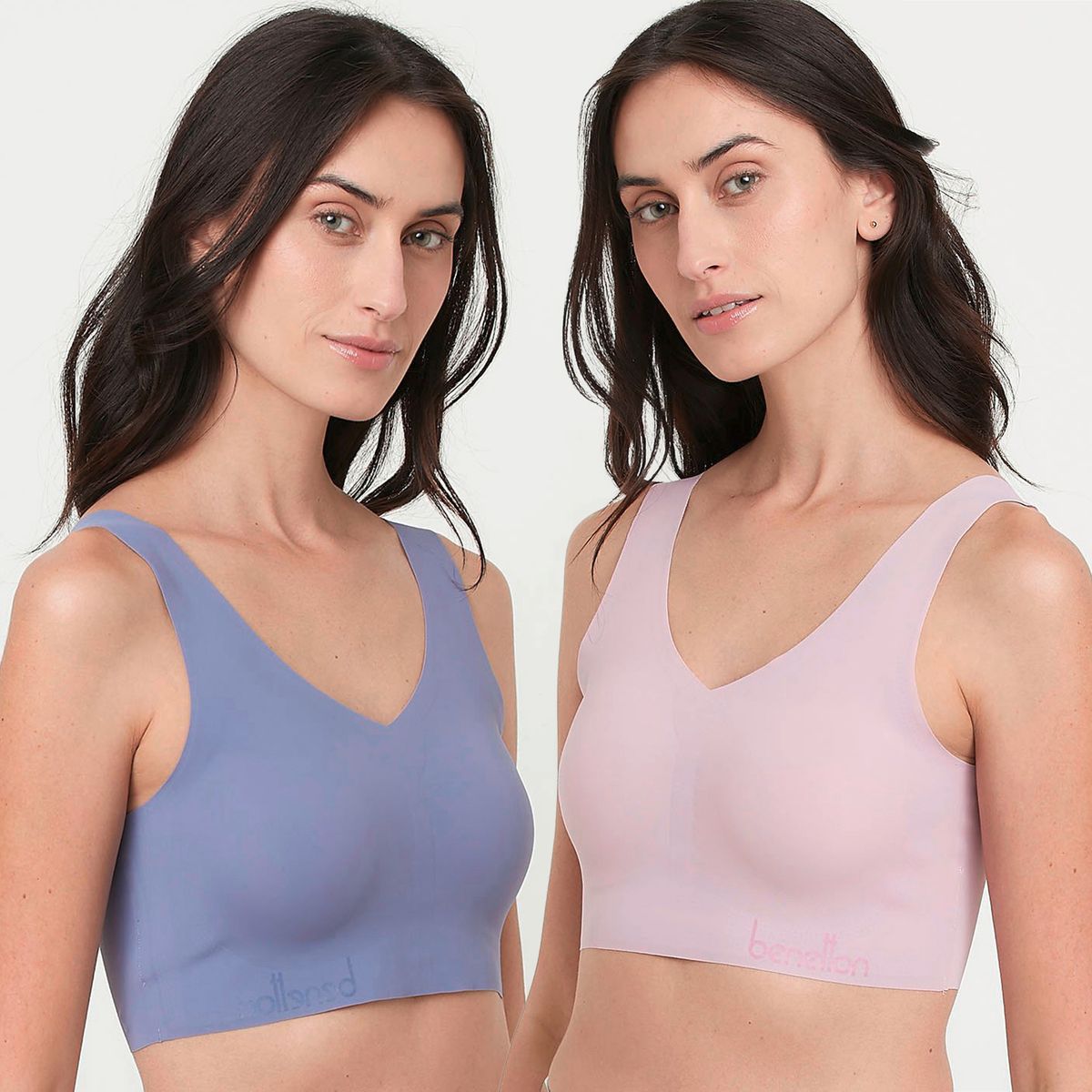 BENETTON - Pack De 2 Sostenes Sin Arco Microfibra Mujer Benetton