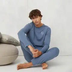BEARCLIFF - Pijama Manga Larga Algodón Hombre