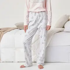 SYBILLA - Pantalón de Pijama Algodón Estampado Mujer