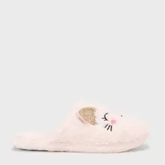 SYBILLA - Pantuflas Mujer Diseño Gato Rosado