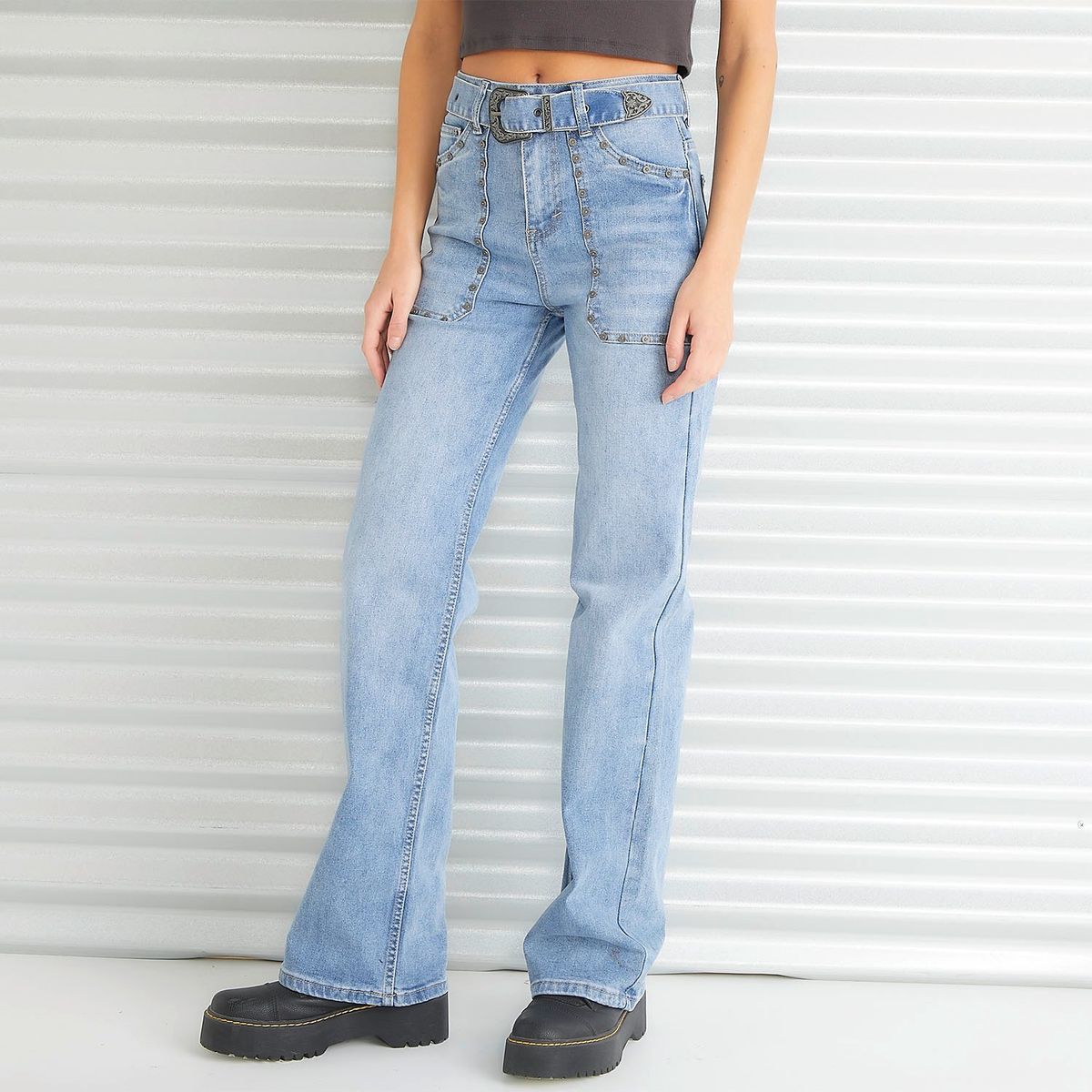 AMERICANINO - Jeans Wide Leg Tiro Medio Mujer Americanino