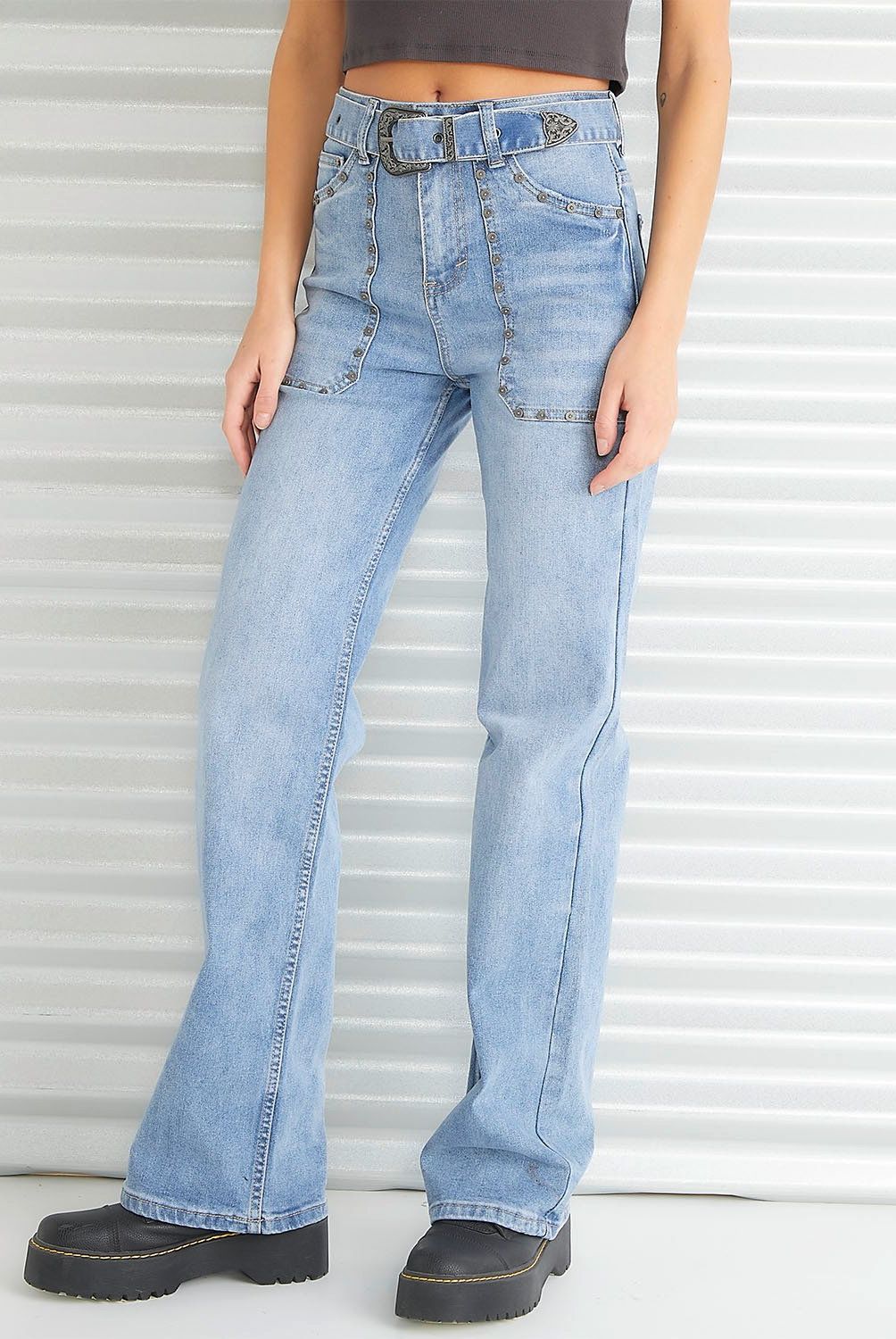 AMERICANINO - Jeans Wide Leg Tiro Medio Mujer Americanino