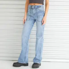 AMERICANINO - Jeans Wide Leg Tiro Medio Mujer