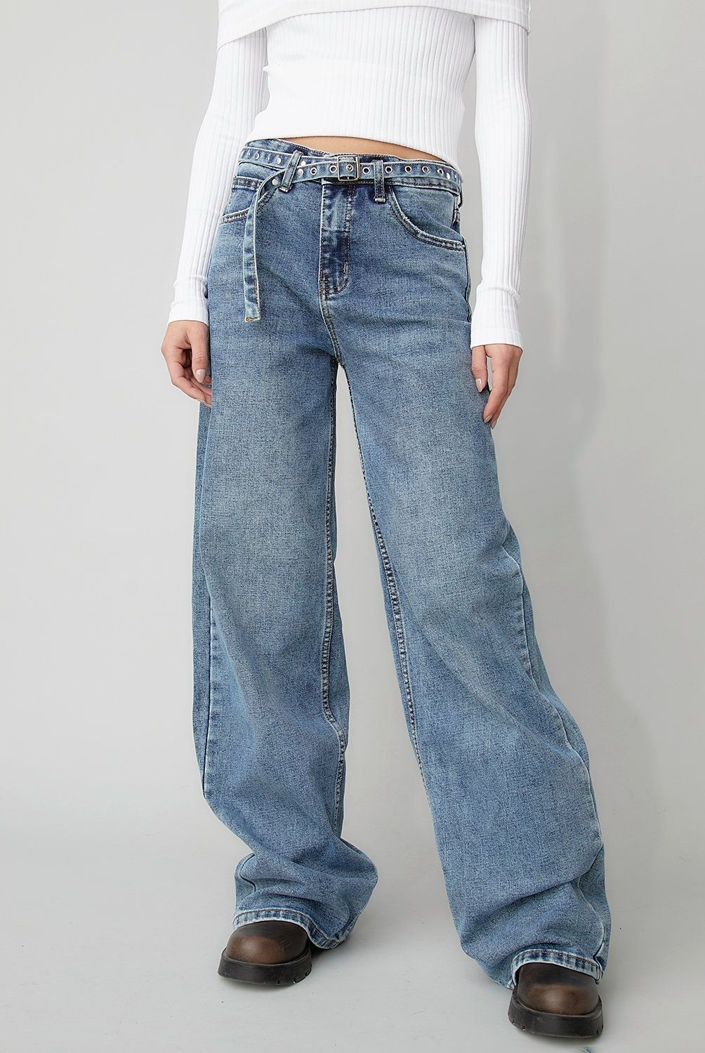 AMERICANINO - Jeans Wide Leg Tiro Alto Mujer Americanino