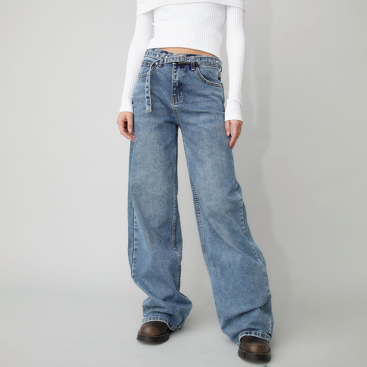 AMERICANINO - Jeans Tito Alto Americanino Wide Leg Algodón Mujer