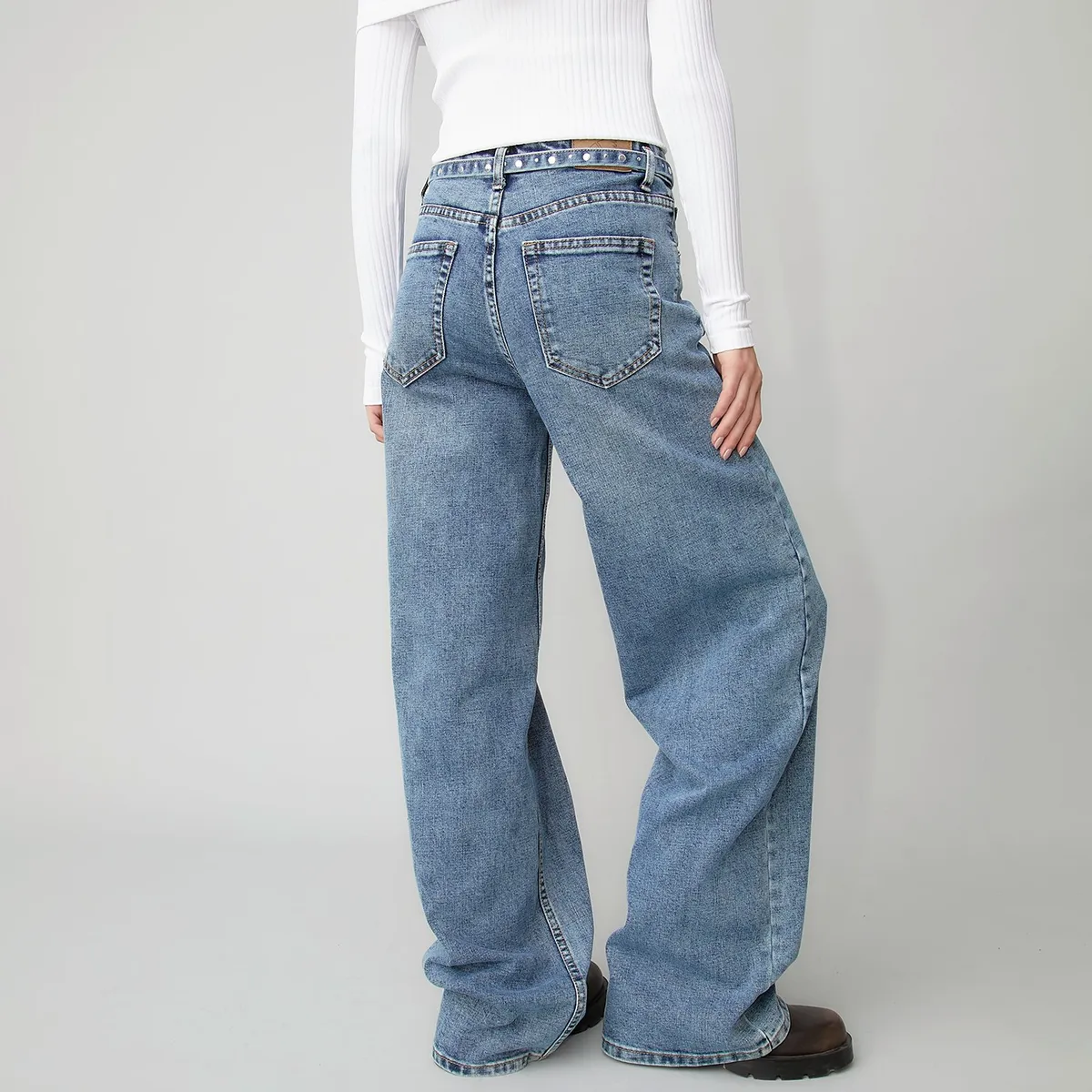 AMERICANINO - Jeans Tito Alto Americanino Wide Leg Algodón Mujer