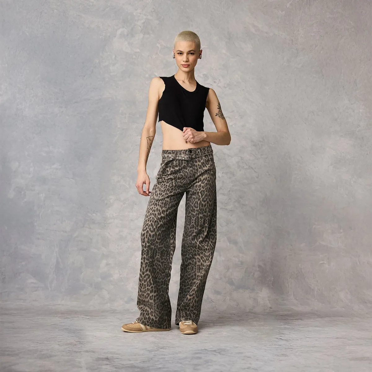 AMERICANINO - Jeans Tito Alto Americanino Wide Leg Algodón Mujer