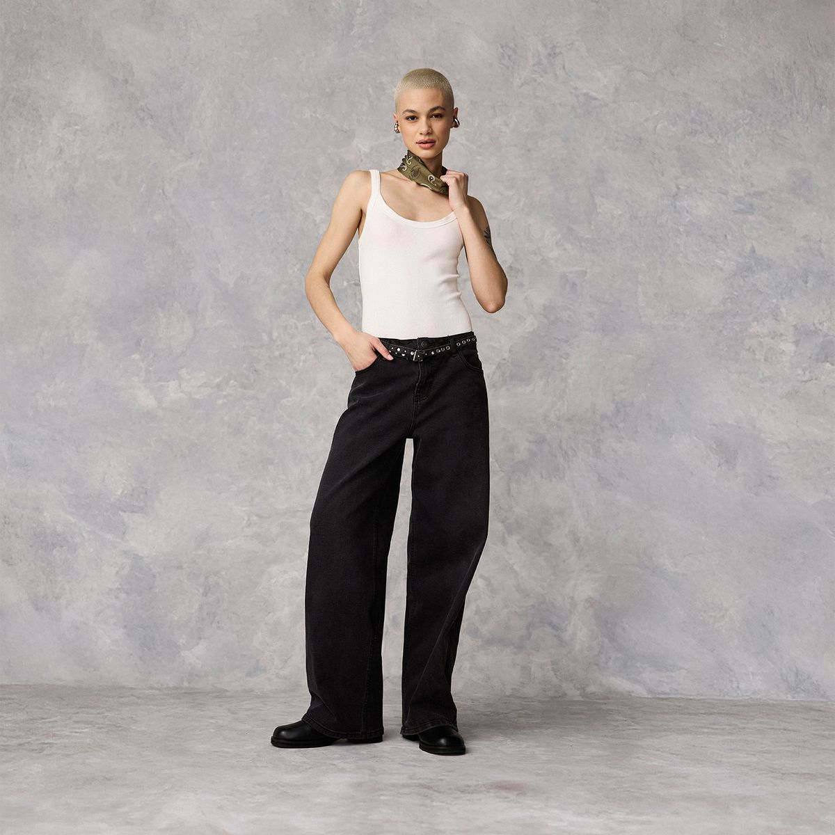 AMERICANINO - Jeans Tito Alto Americanino Wide Leg Algodón Mujer