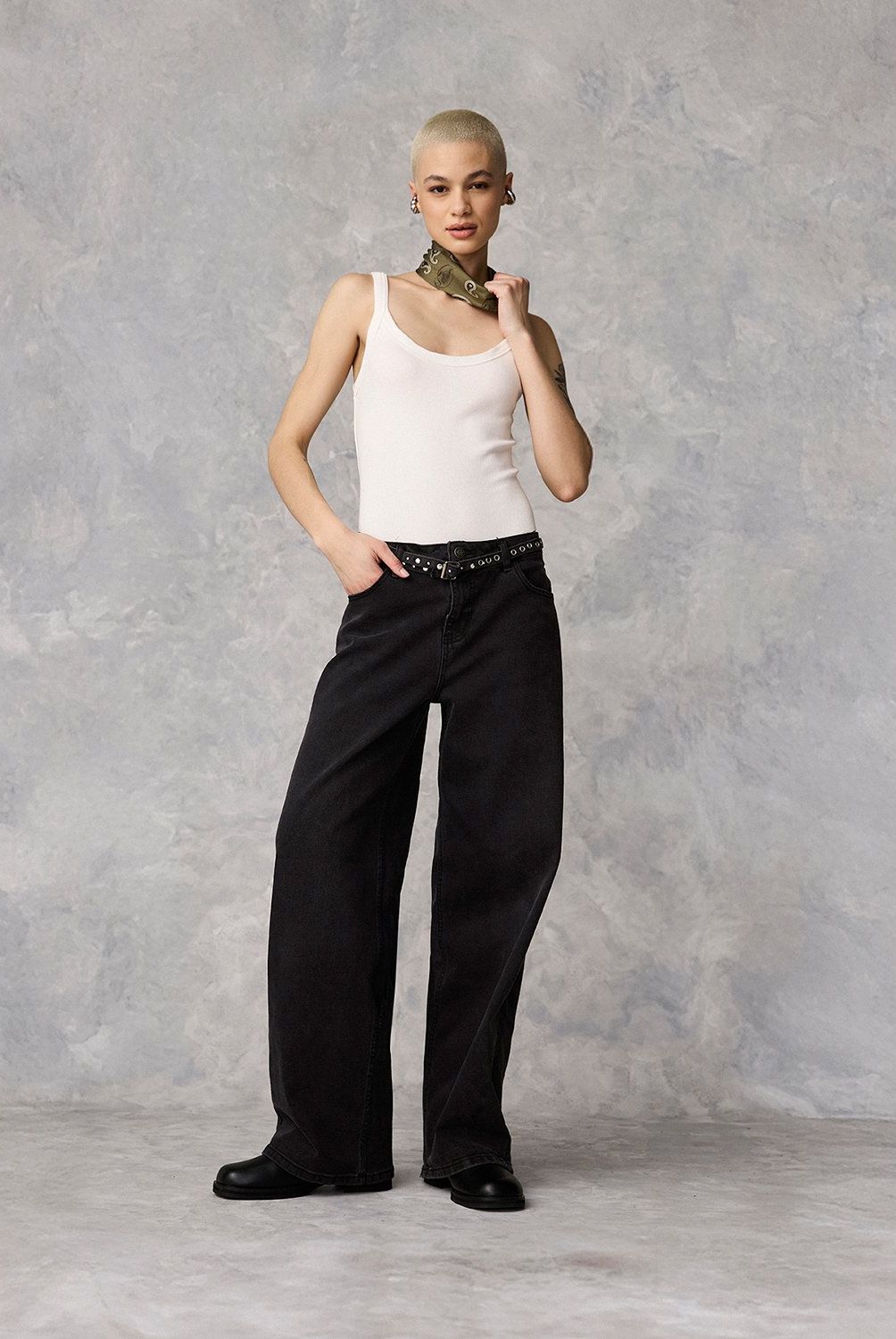 AMERICANINO - Jeans Wide Leg Tiro Alto Mujer Americanino