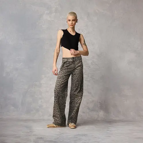 AMERICANINO - Jeans Wide Leg Tiro Alto Mujer