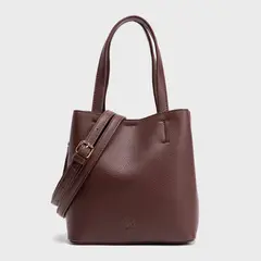BASEMENT - Bolso Bandolera Mujer Cuero Diseño Liso