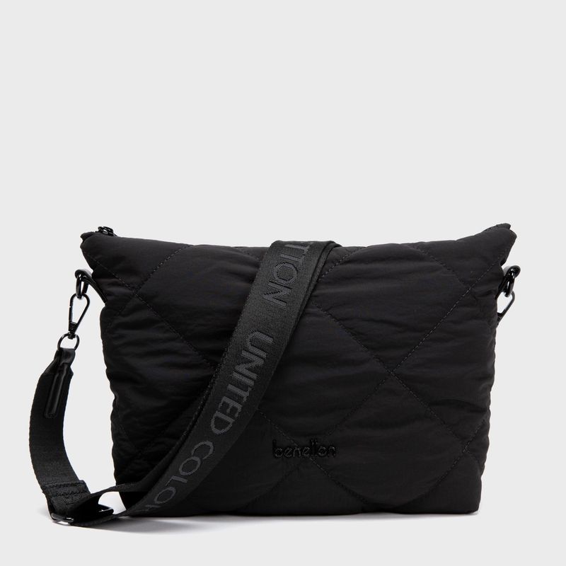 BENETTON - Bandolera Negra Mujer Benetton