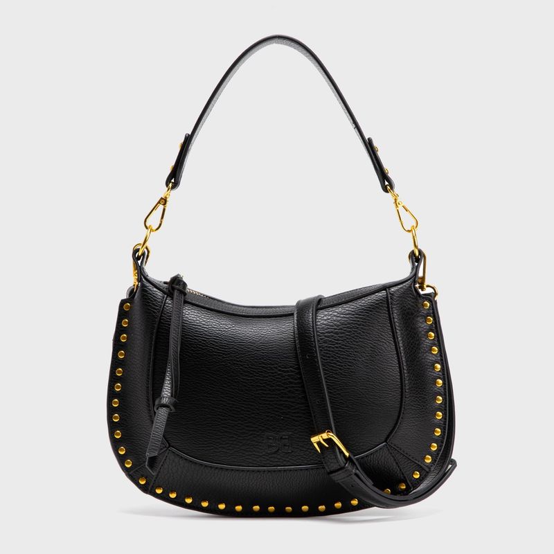 BASEMENT - Bandolera Basement Mujer Cuero con Tachas